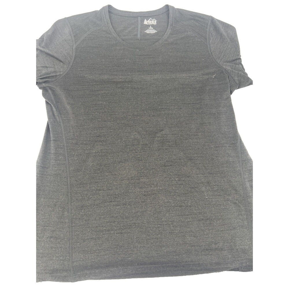 REI Co-op Shirt Womens Large Gray Short Sleeve Performance Stretch Athletic Top